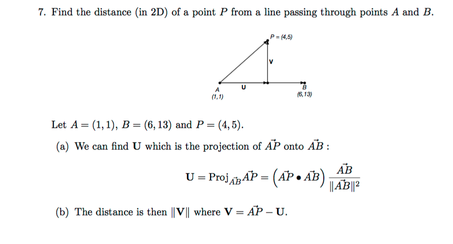 Solved Find the distance (in 2D) of a point P from a line | Chegg.com