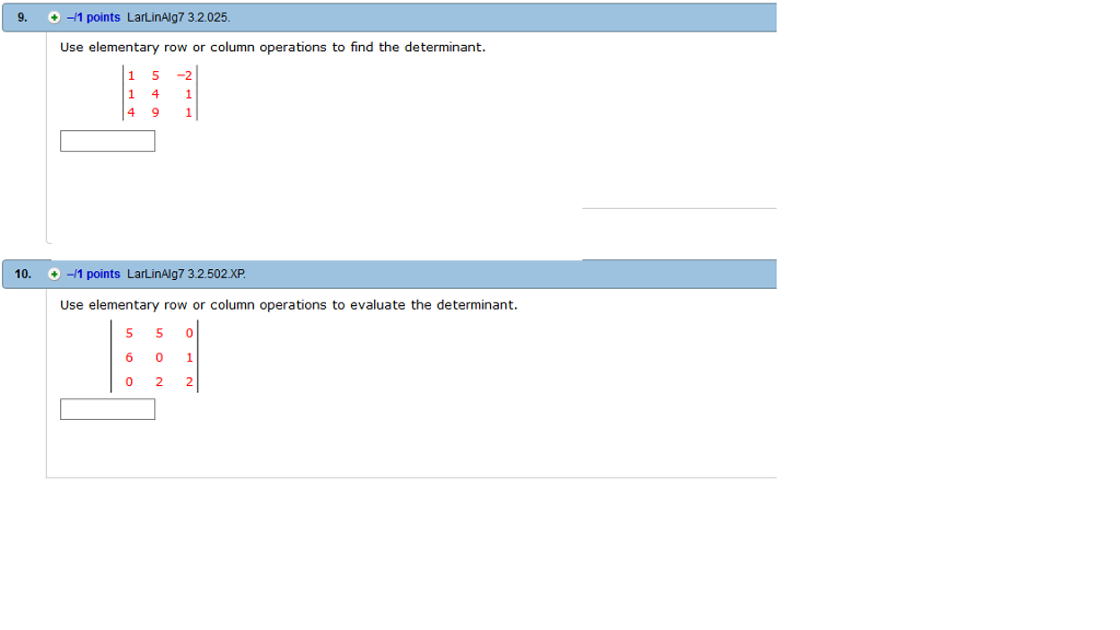 Solved Use elementary row or column operations to find the Chegg