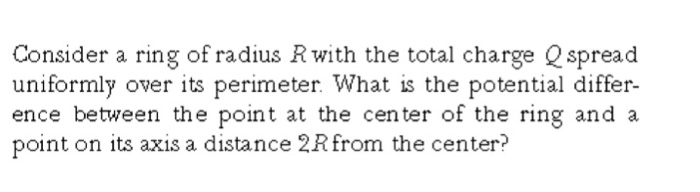 Solved Consider a ring of radius R with the total charge Q | Chegg.com
