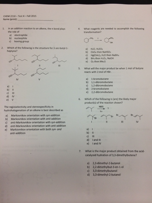 Solved The Regioselectivity And Stereo Specificity In | Chegg.com