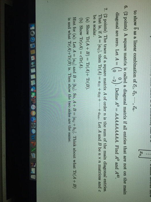 Solved A square matrix is called a diagonal matrix if all | Chegg.com