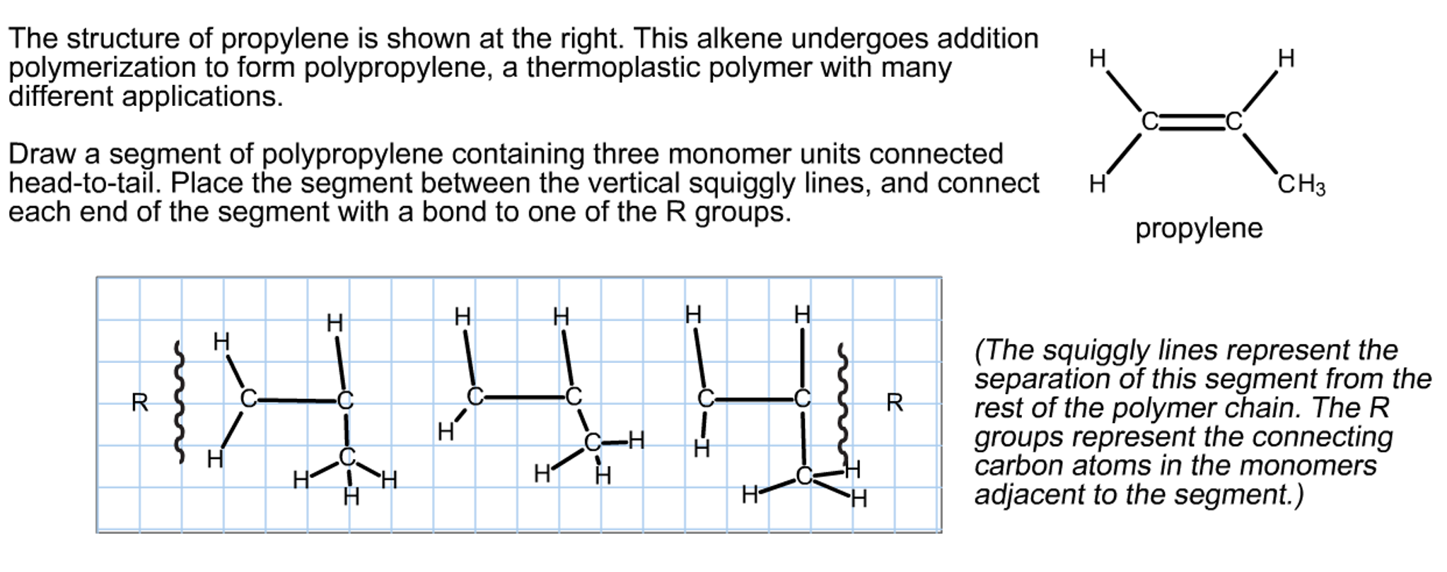 The Structure Of Propylene Is Shown At The Right. | Chegg.com