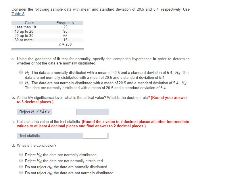 Solved Consider the following sample data with mean and | Chegg.com
