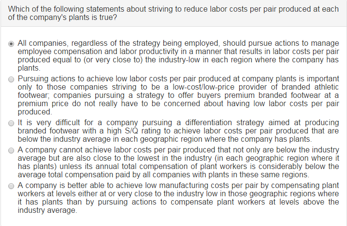 Solved Which of the following statements about striving to | Chegg.com
