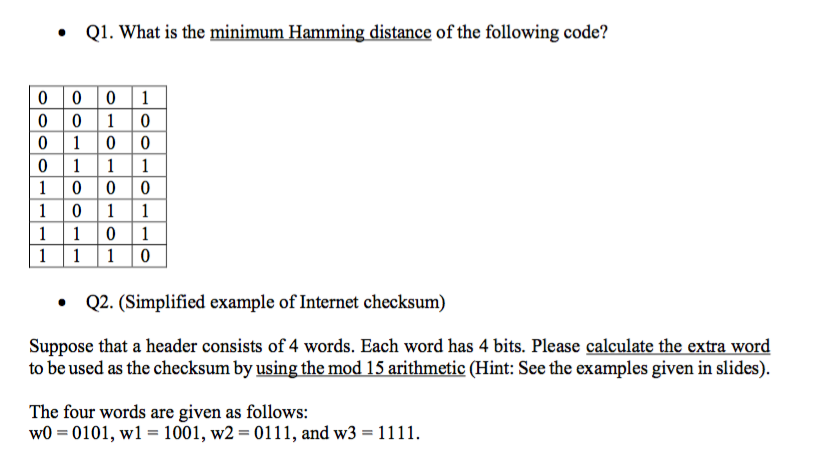 what-is-the-minimum-hamming-distance-of-the-following-chegg