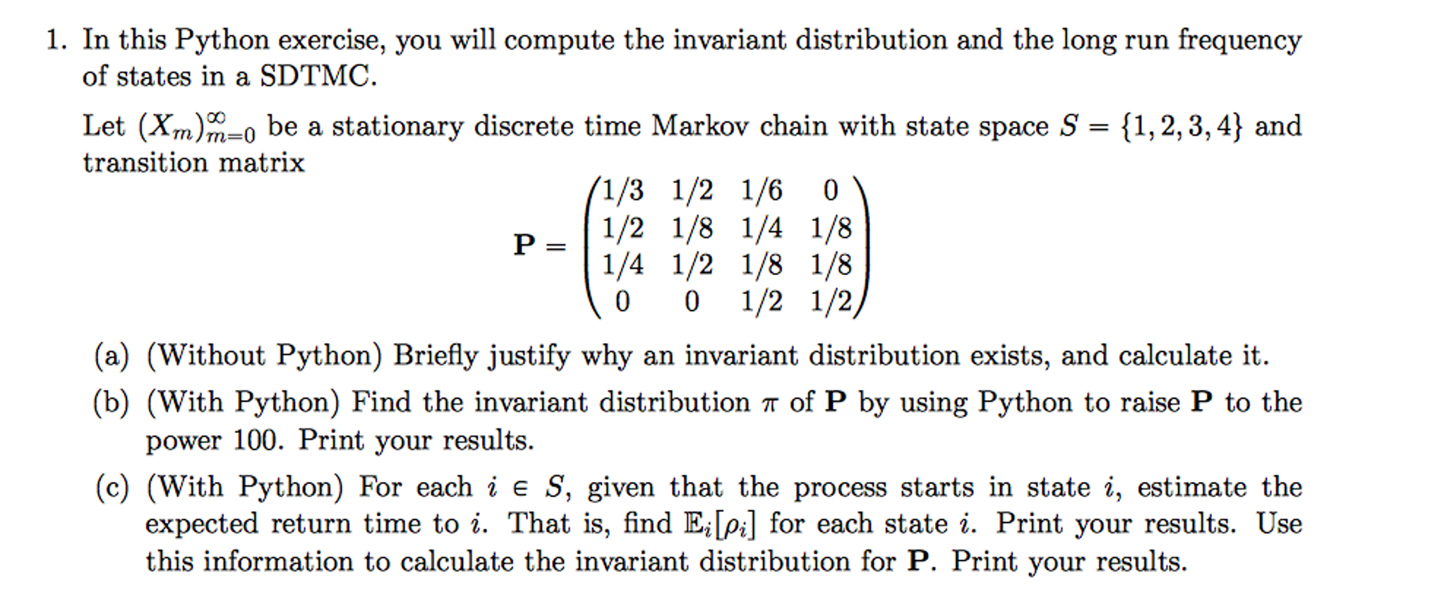 In this Python exercise, you will compute the | Chegg.com