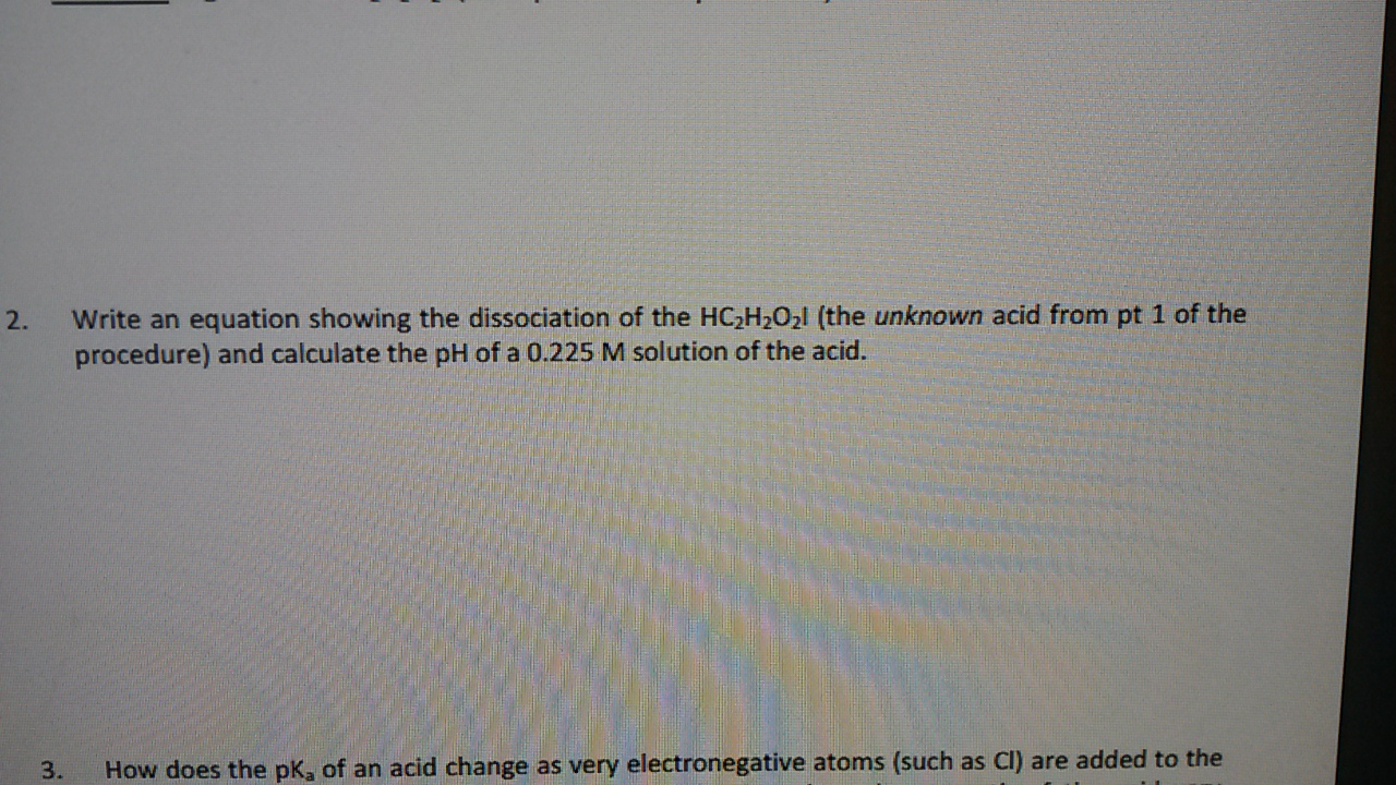 Solved: Write An Equation Showing The Dissociation Of The | Chegg.com