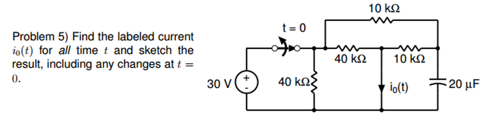 Solved Find the labeled current i_0(t) for all time t and | Chegg.com