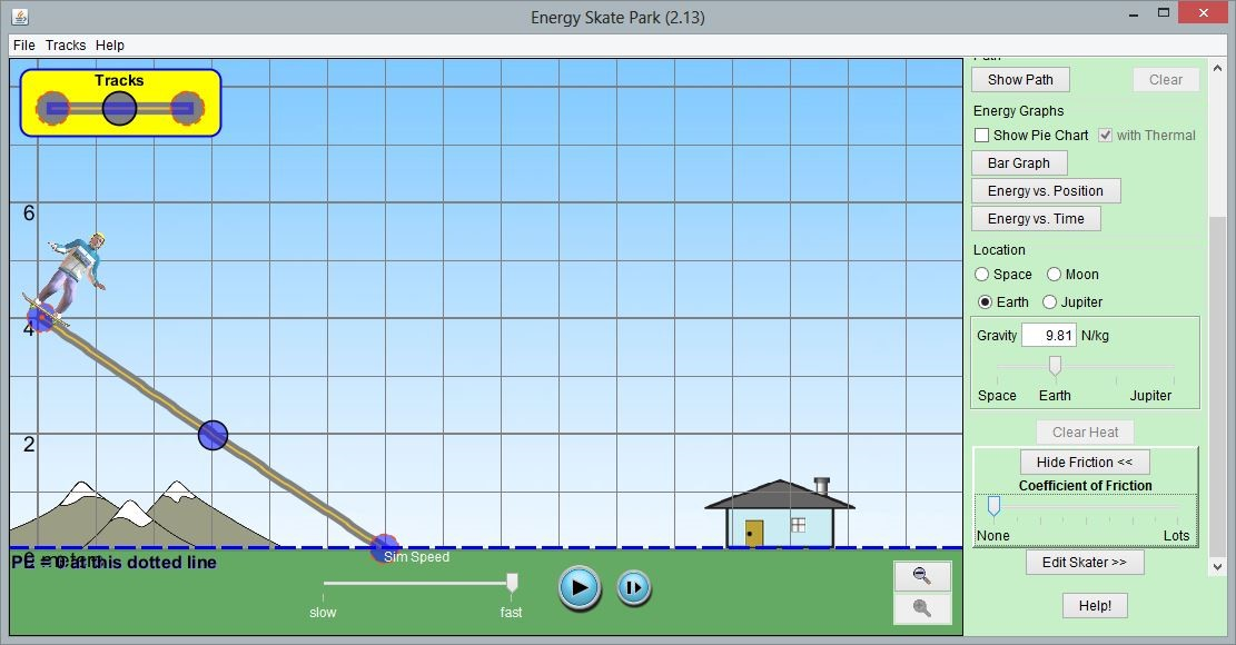 Solved Energy Skate Park (2.13) File Tracks Help Tracks Show | Chegg.com