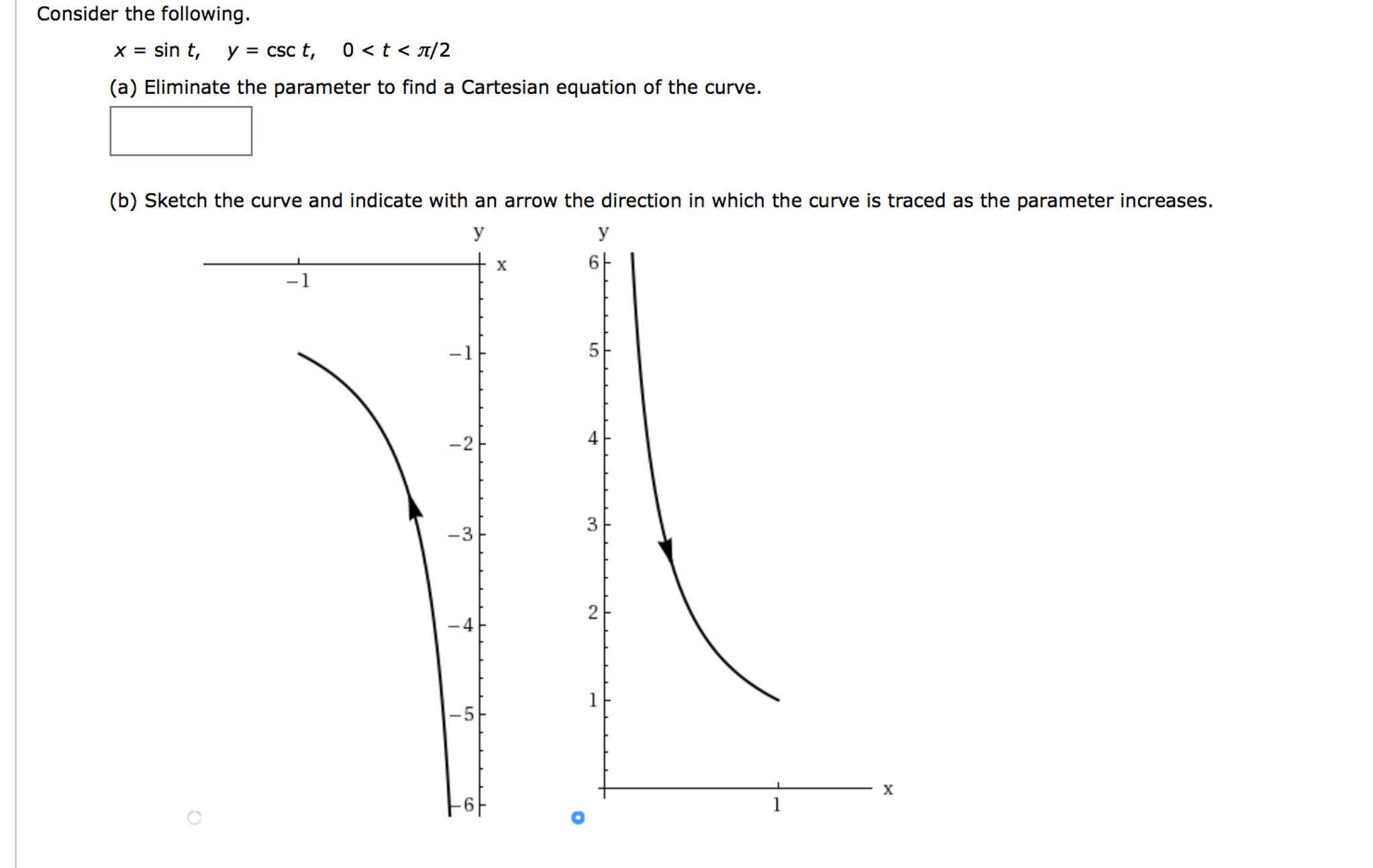 Solved a Eliminate The Parameter To Find A Cartesian Chegg