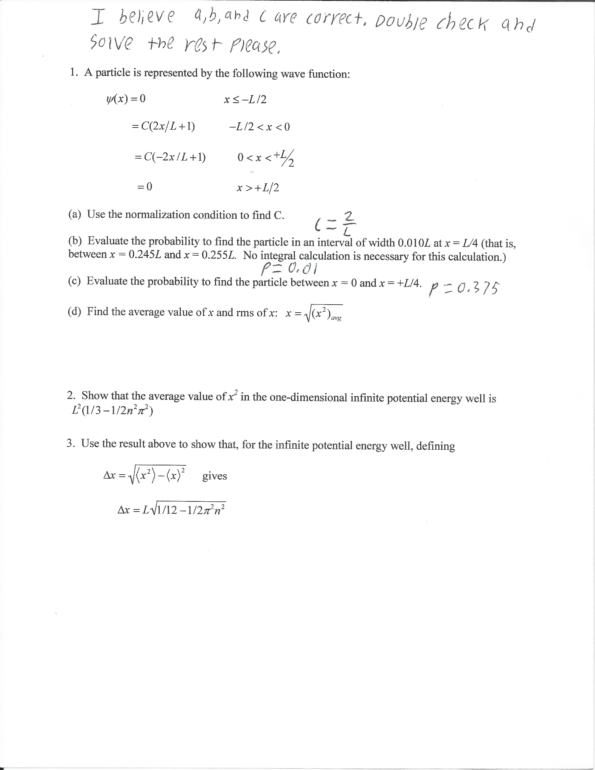 Solved I believe a,b, and c are correct. Double check and | Chegg.com