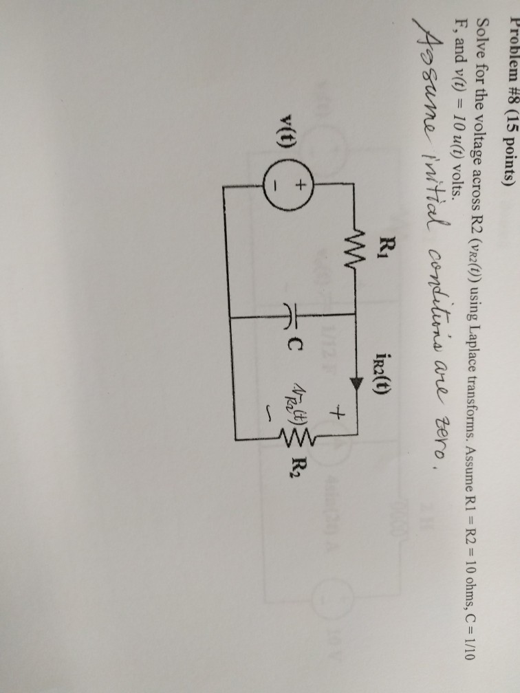 Solved Solve for the voltage across R2 (v_R2 (t) using | Chegg.com