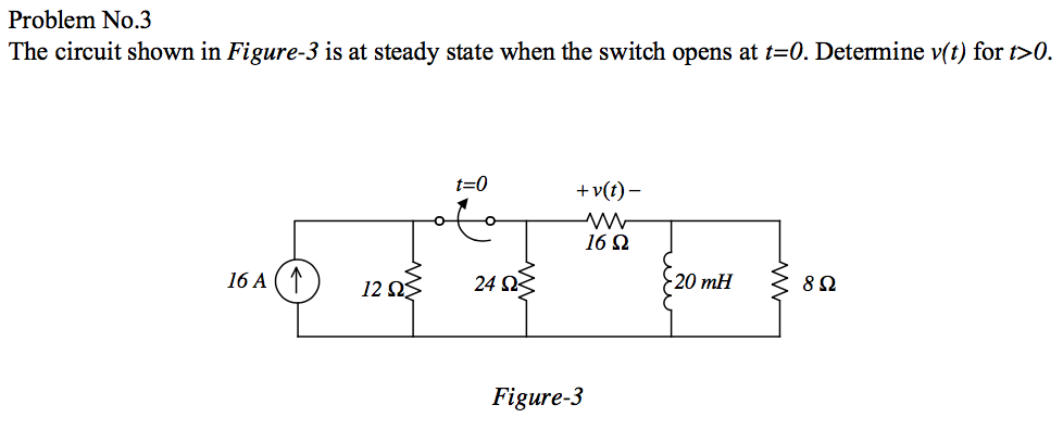 Solved The circuit shown in Figure-3 is at steady state when | Chegg.com