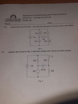 Solved Analyze the circuit in Fig. 1 and calculate the power | Chegg.com