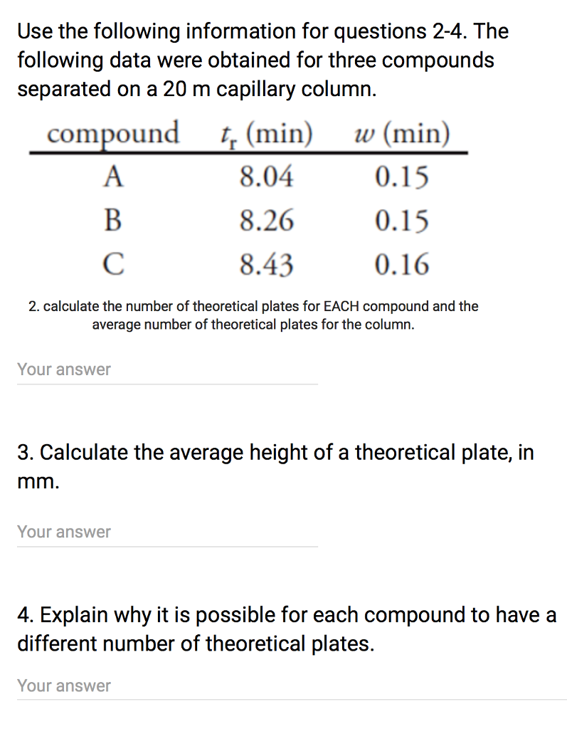 Use the following information for questions 24. The