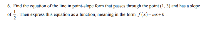 Solved Find the equation of the line in point-slope form | Chegg.com