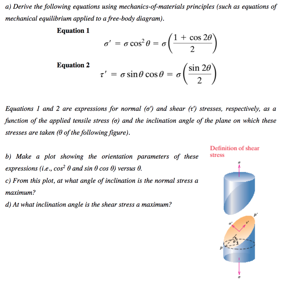 Solved a) Derive the following equations using | Chegg.com