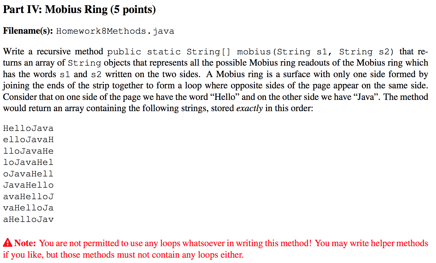 Solved Write a recursive method public static String [] | Chegg.com