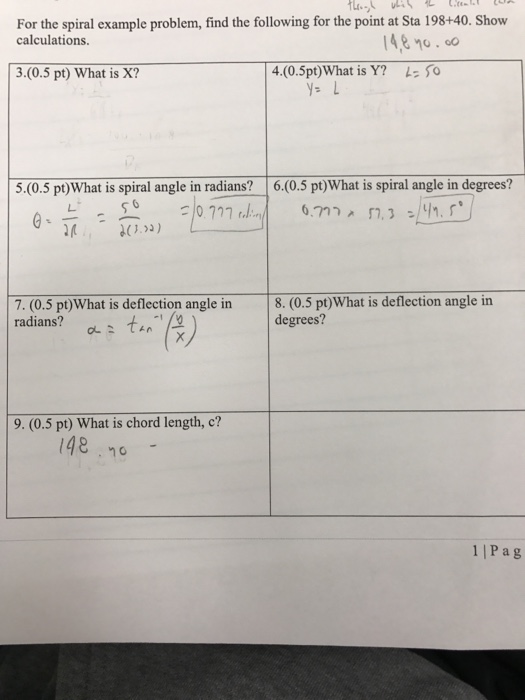 For the spiral example problem, find the following | Chegg.com