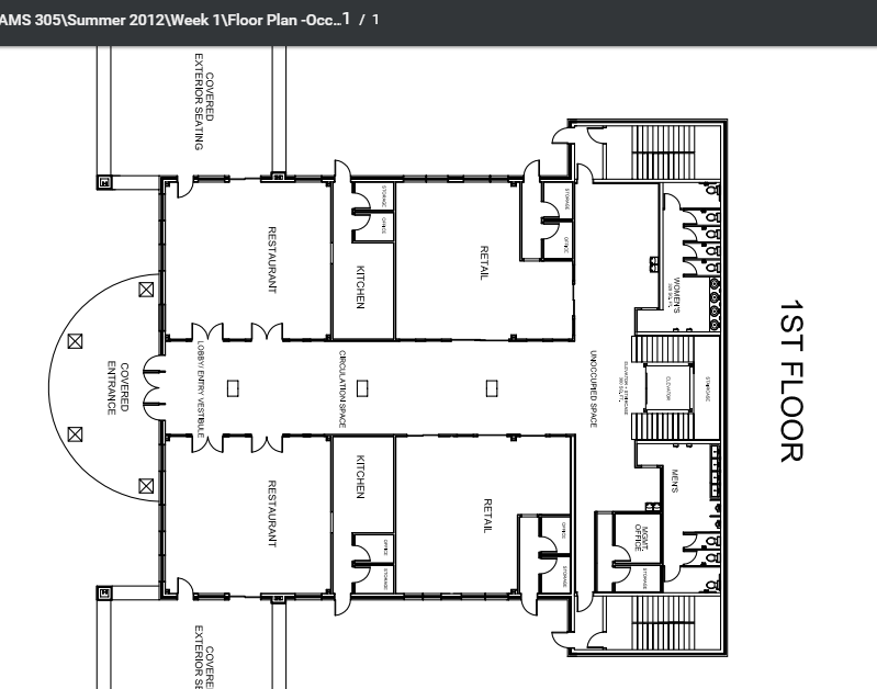 Solved In the attached floor plan, mark the occupancy | Chegg.com