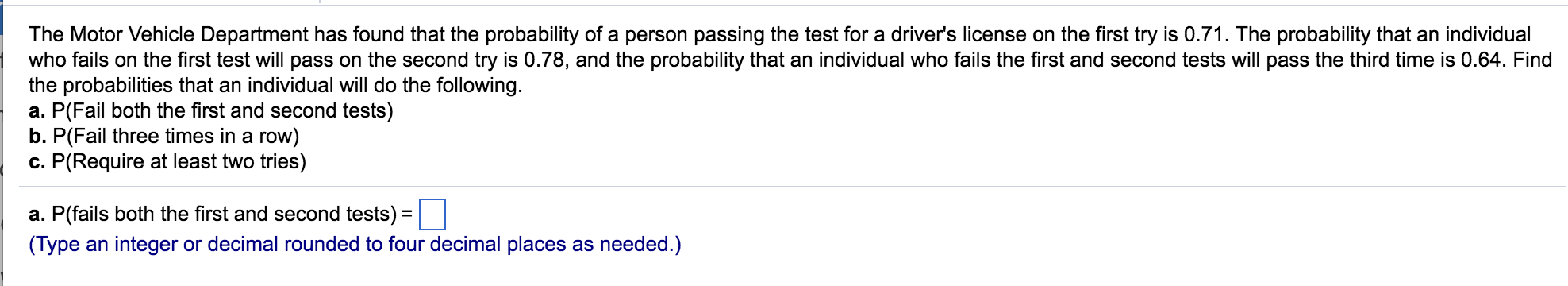 Solved The Motor Vehicle Department has found that the | Chegg.com