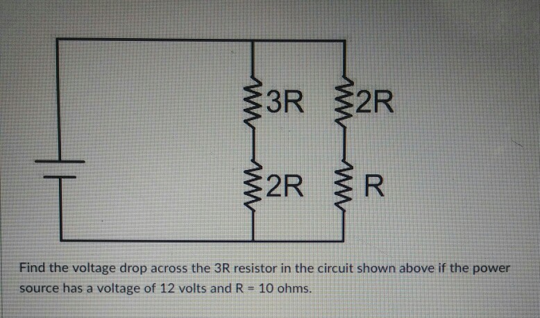 Solved 3R 32R 2R R Find the voltage drop across the 3R | Chegg.com