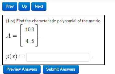 Solved Find the characteristic polynomial of the matrix A = | Chegg.com