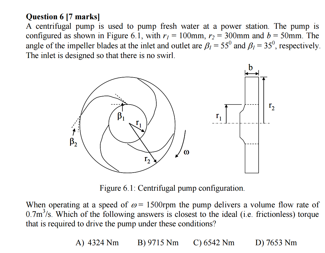 Solved A Centrifugal Pump Is Used To Pump Fresh Water At A | Chegg.com