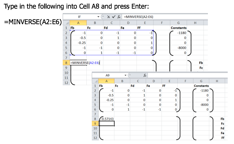 Solved Use matrix inversion to solve these equations in | Chegg.com