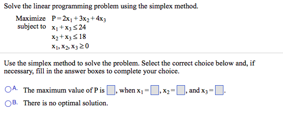 Solved Solve the linear programming problem using the | Chegg.com