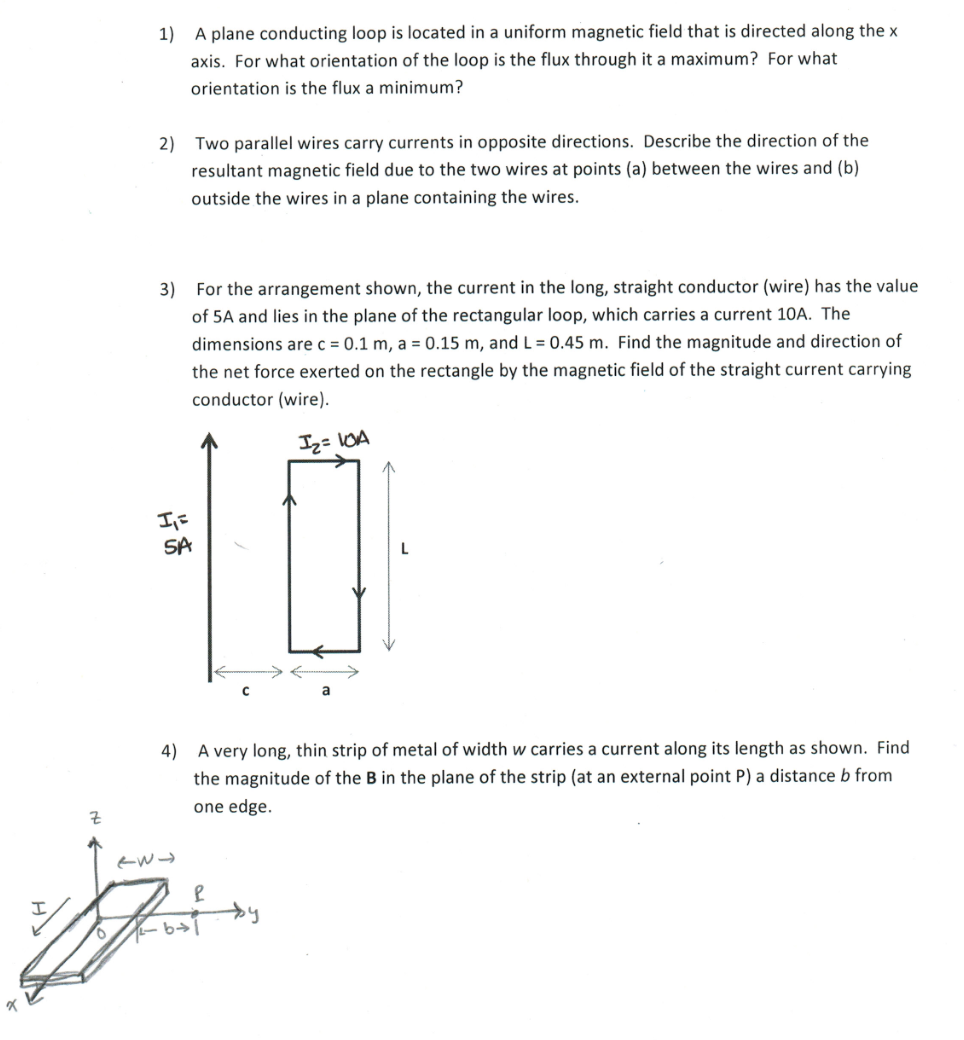 Solved: 1) A Plane Conducting Loop Is Located In A Uniform... | Chegg.com