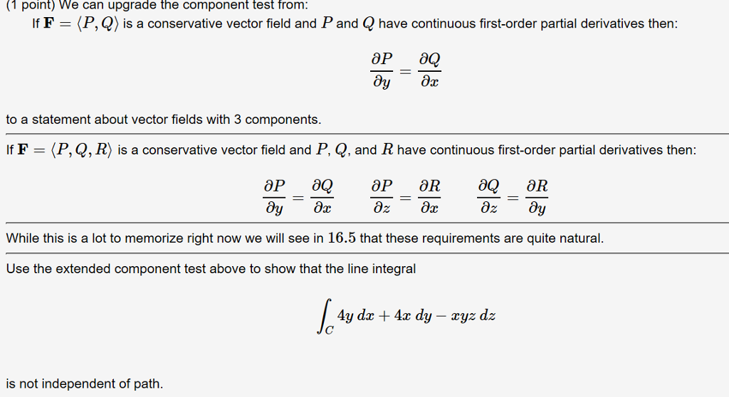Solved (1 point) We can upgrade the component test from If