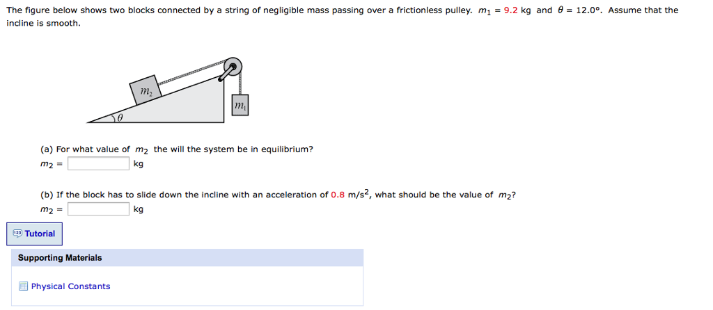 Solved The figure below shows two blocks connected by a | Chegg.com