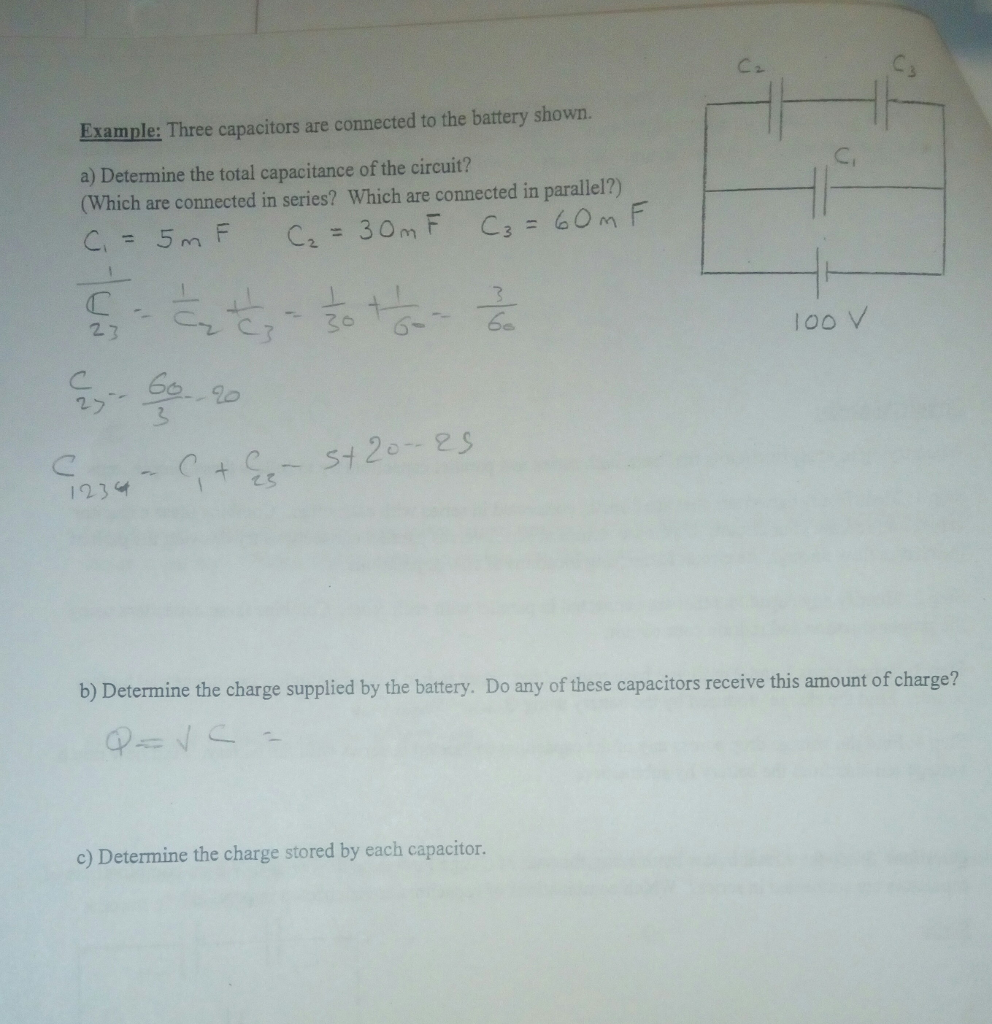 Solved Example Three Capacitors Are Connected To The