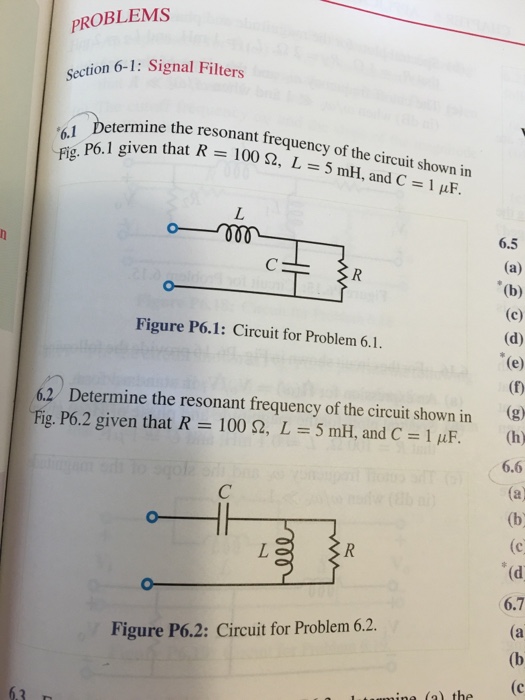 Solved Determine The Resonant Frequency Of The Circuit Shown