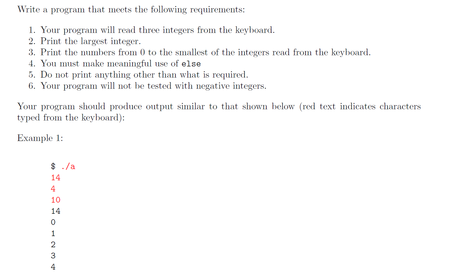 Solved Write a program that meets the following | Chegg.com