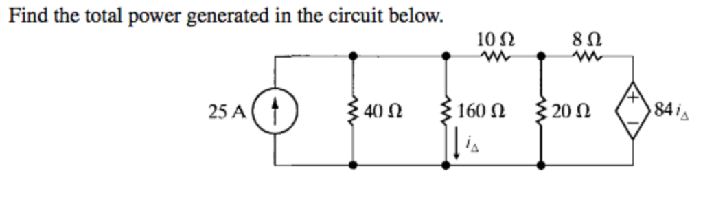 Solved Find the total power generated in the circuit below. | Chegg.com