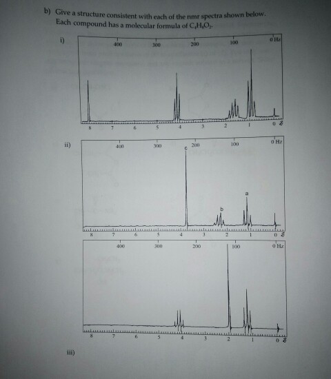 Solved Give a structure consistent with each of the nmr | Chegg.com