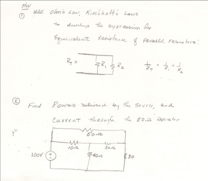 Solved Use Ohm's Law, Kirchhoff's Laws To The Expression | Chegg.com