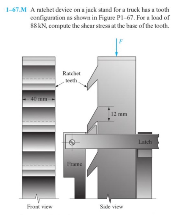 Solved A ratchet device on a jack stand for a truck has a