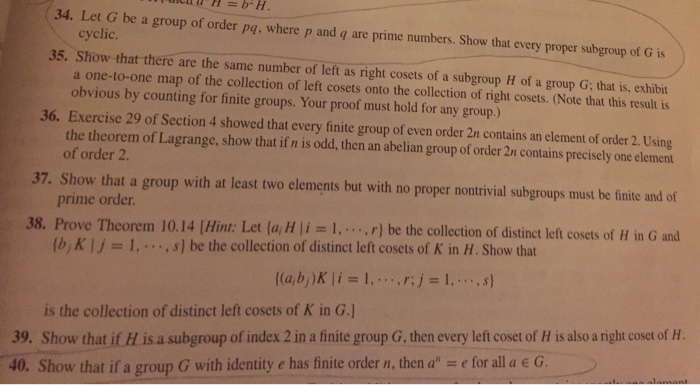 Solved Let G Be A Group Of Order Pq Where P And Q Are Prime Chegg