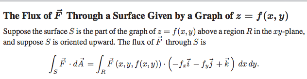 flux integral formula