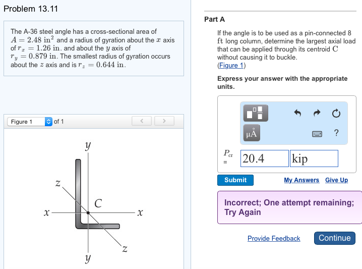 Solved The A36 steel angle has a crosssectional area of A