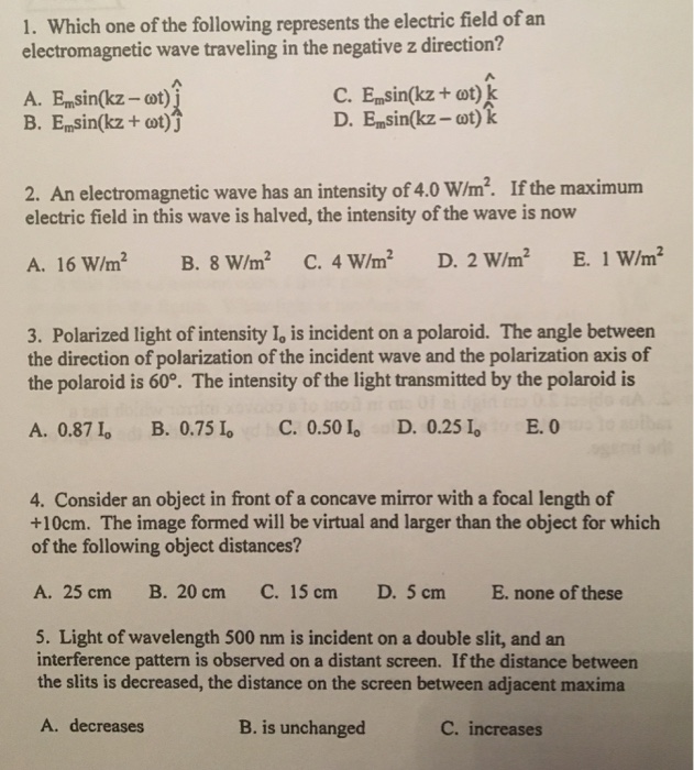 Solved Which one of the following represents the electric | Chegg.com