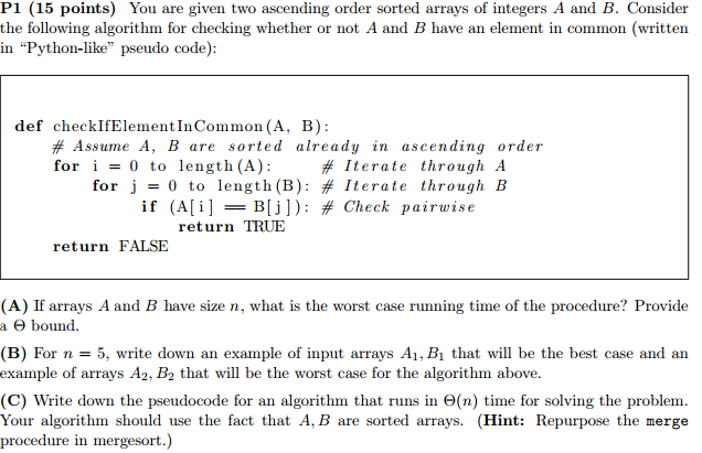 Solved You Are Given Two Ascending Order Sorted Arrays Of | Chegg.com