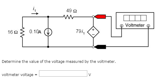 Solved Determine the value of the voltage measured by the | Chegg.com