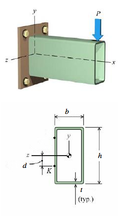 Solved The cantilever beam shown is subjected to a | Chegg.com