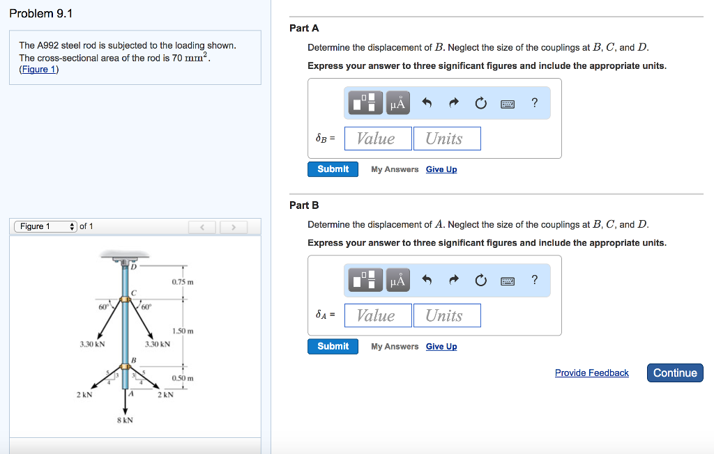 Solved The A992 steel rod is subjected to the loading shown.