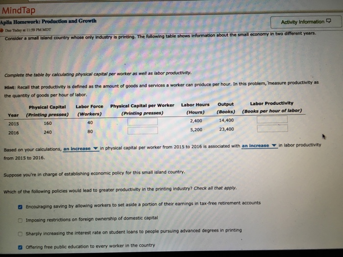 Solved Consider a small Island country whose only industry | Chegg.com