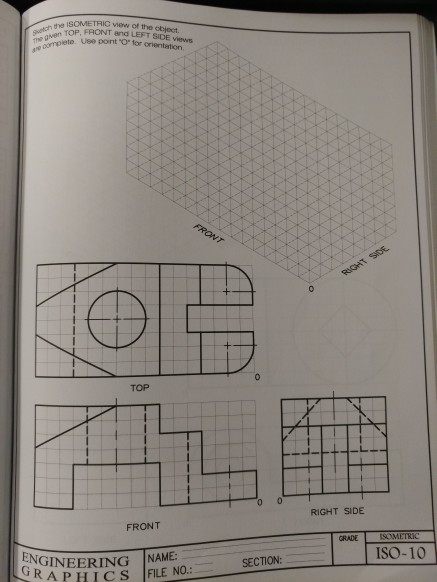 Solved ne ISOMETRIC view of the objoct. ite mpieto Use pont | Chegg.com